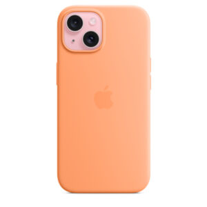 iPhone 15 Silicone Case with MagSafe – Orange Sorbet